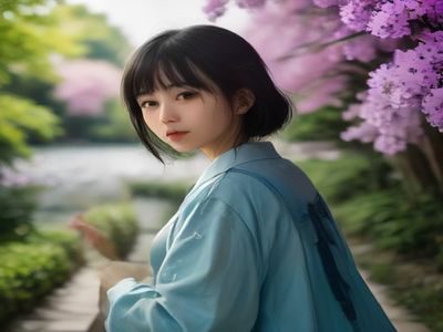 公民科学家手持手机拍摄路边野花处女开苞全过程，展示大众参与植物物候观测的生动场景