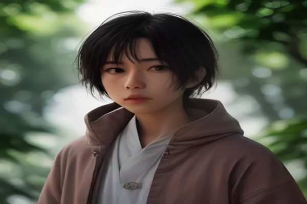 野外田野调查人员在山地草甸记录处女开苞物候数据，背景为连绵青山与蓝天白云的自然全景